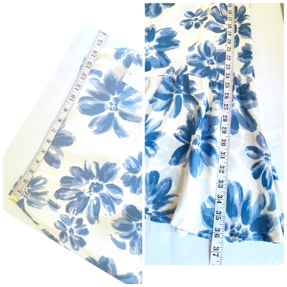 REFORMATION Roma midi Skirt floral white and blue Celestia color size 6 - Picture 9 of 10